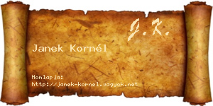 Janek Kornél névjegykártya