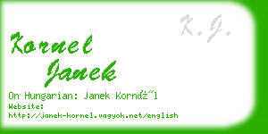 kornel janek business card